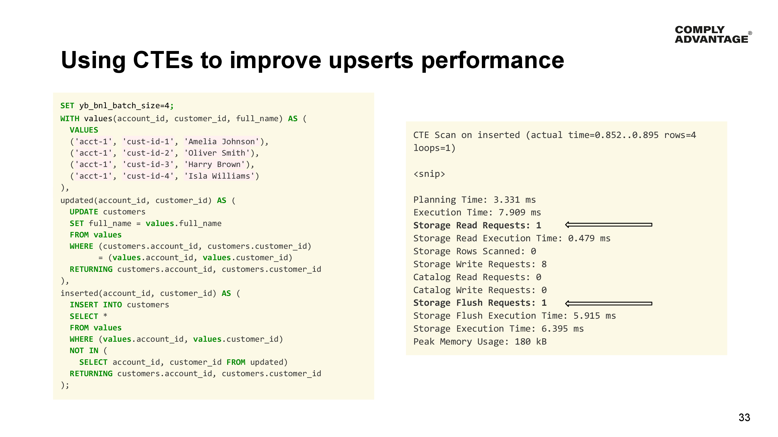 Using CTEs to improve upserts performance